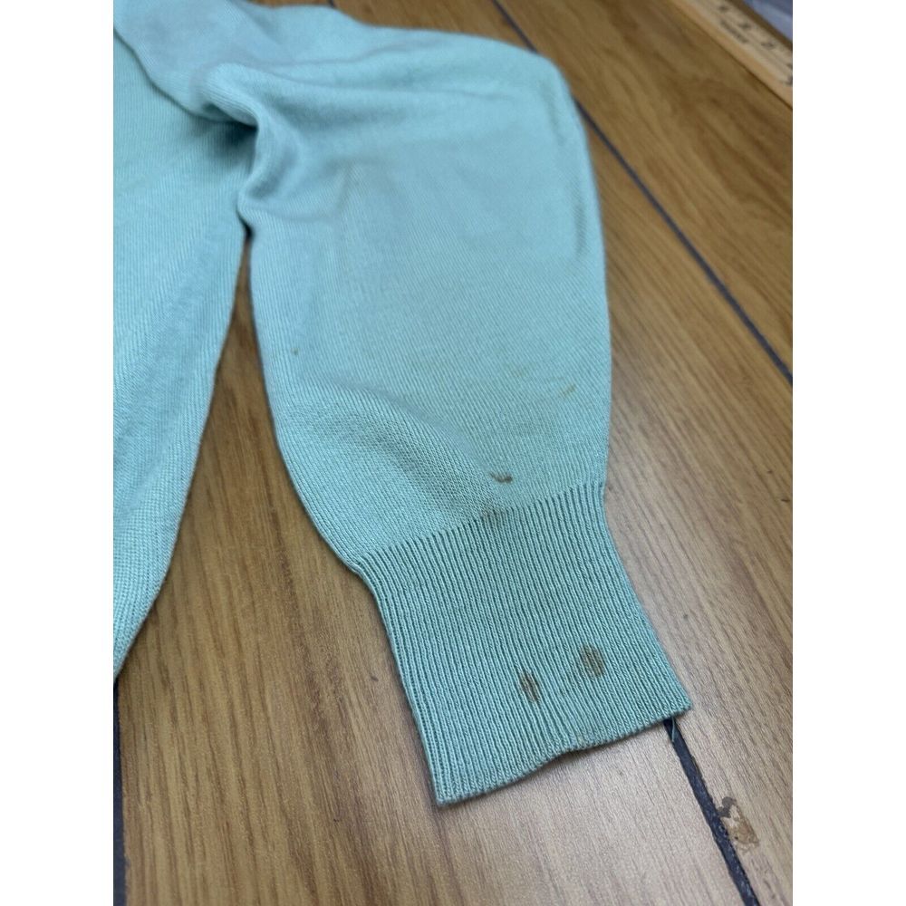 Vintage Izod V-Neck Pullover Sweater Green USA Made‎ 100% Acrylic Mens XL - Picture 5 of 16